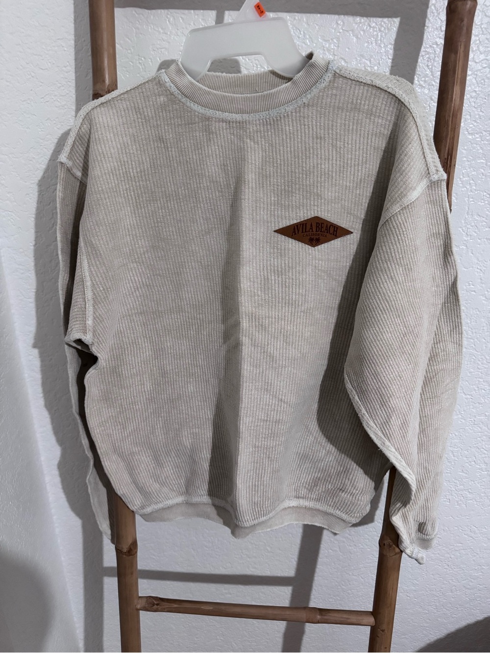 Avila Beach Cream Corduroy Crewneck Sweater